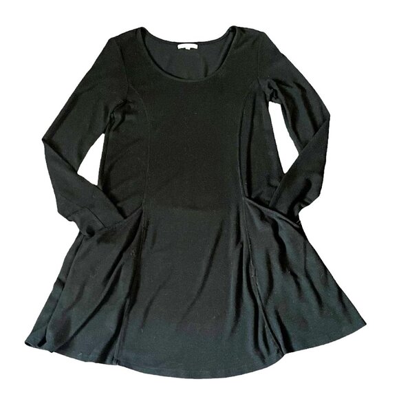 Z Supply Jersey Knit Black Swing Long Sleeve Tunic w/Two Front Pockets, Size S - Picture 4 of 8